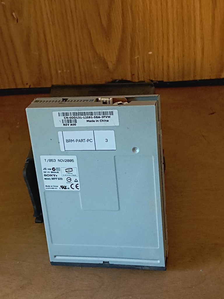 Vintage Sony internal 3.5-inch floppy disk drive for Dell desktop computer