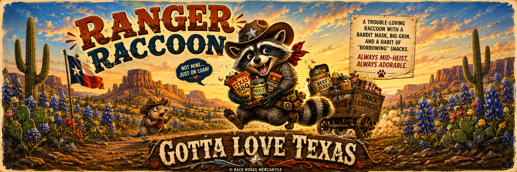 Ranger Raccoon ceramic coffee cup design