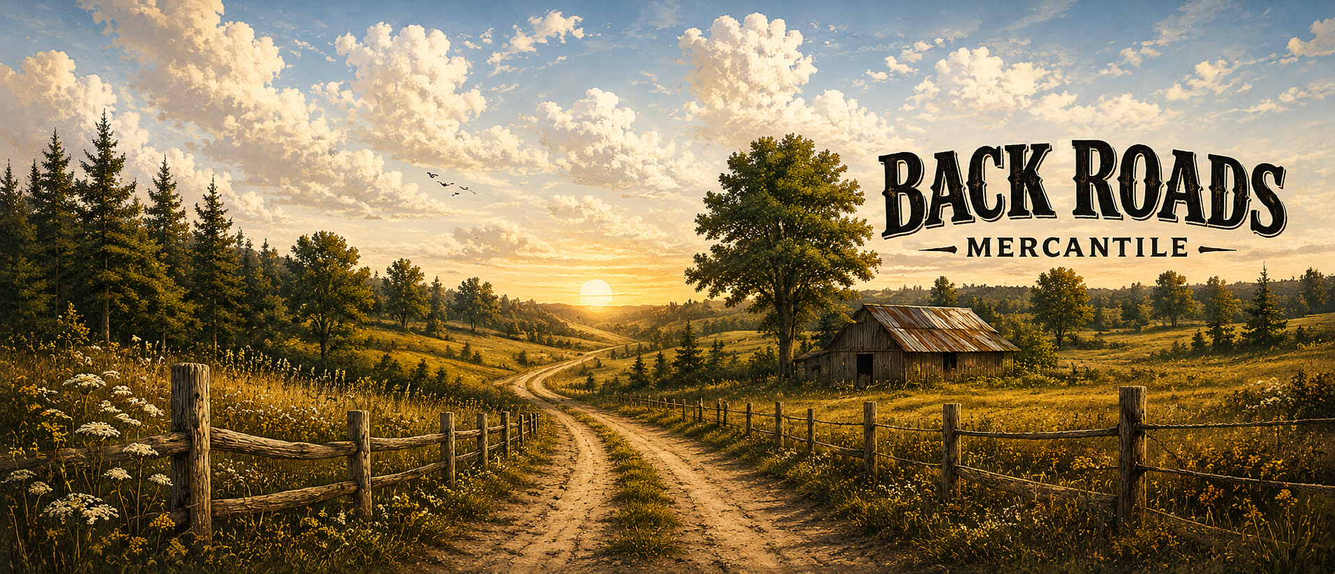 Wide Back Roads Mercantile scenic background