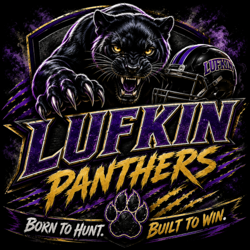 Lufkin Panthers Purple and Gold Panther design
