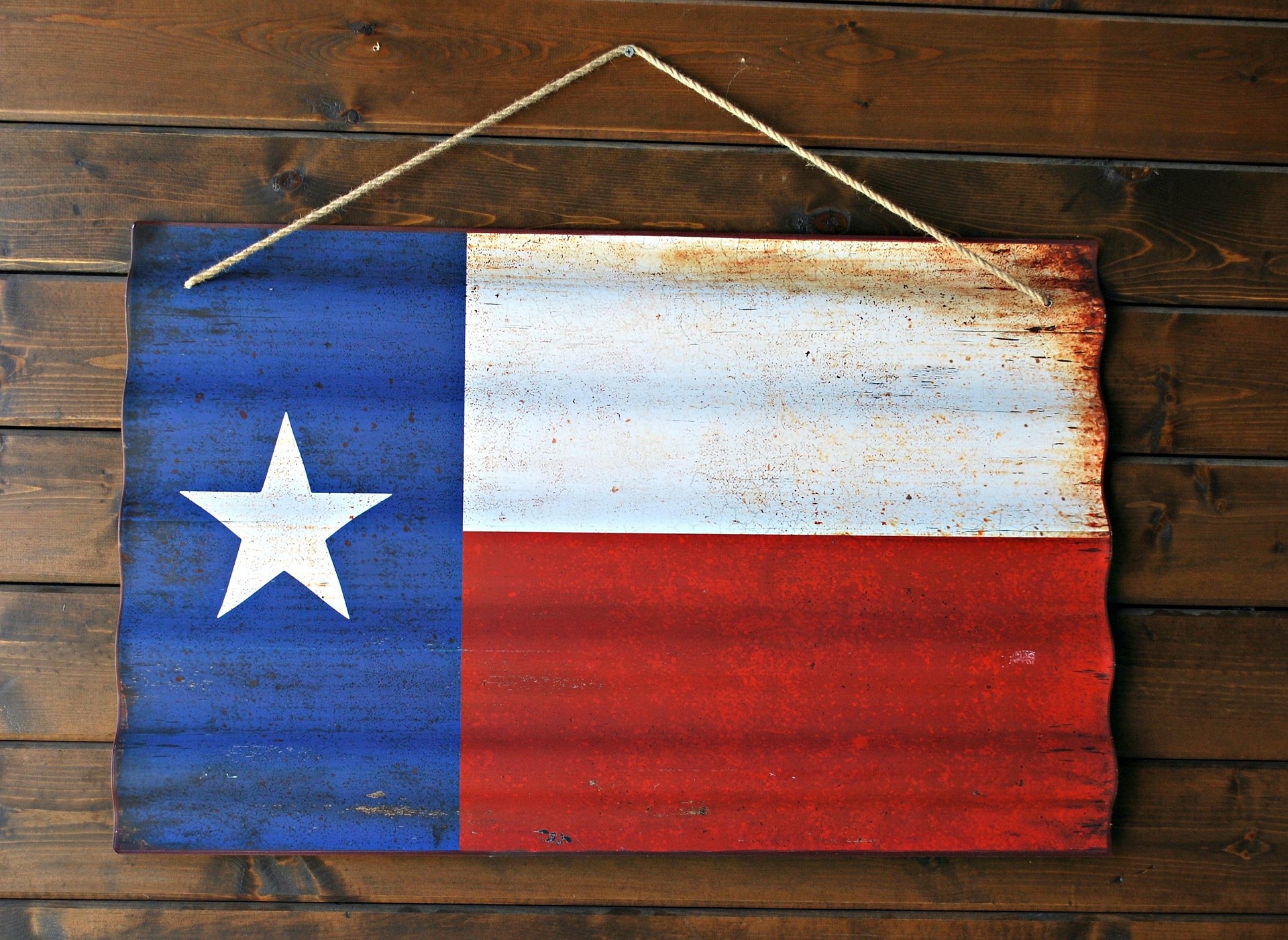 Texas flag flying outdoors