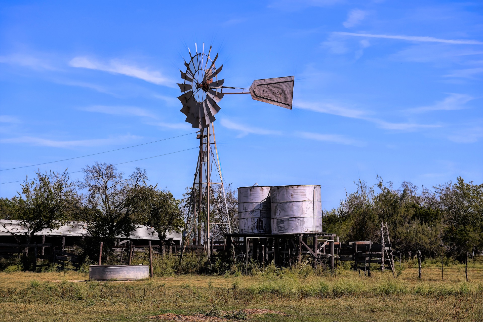 Windmill on the Texas plains