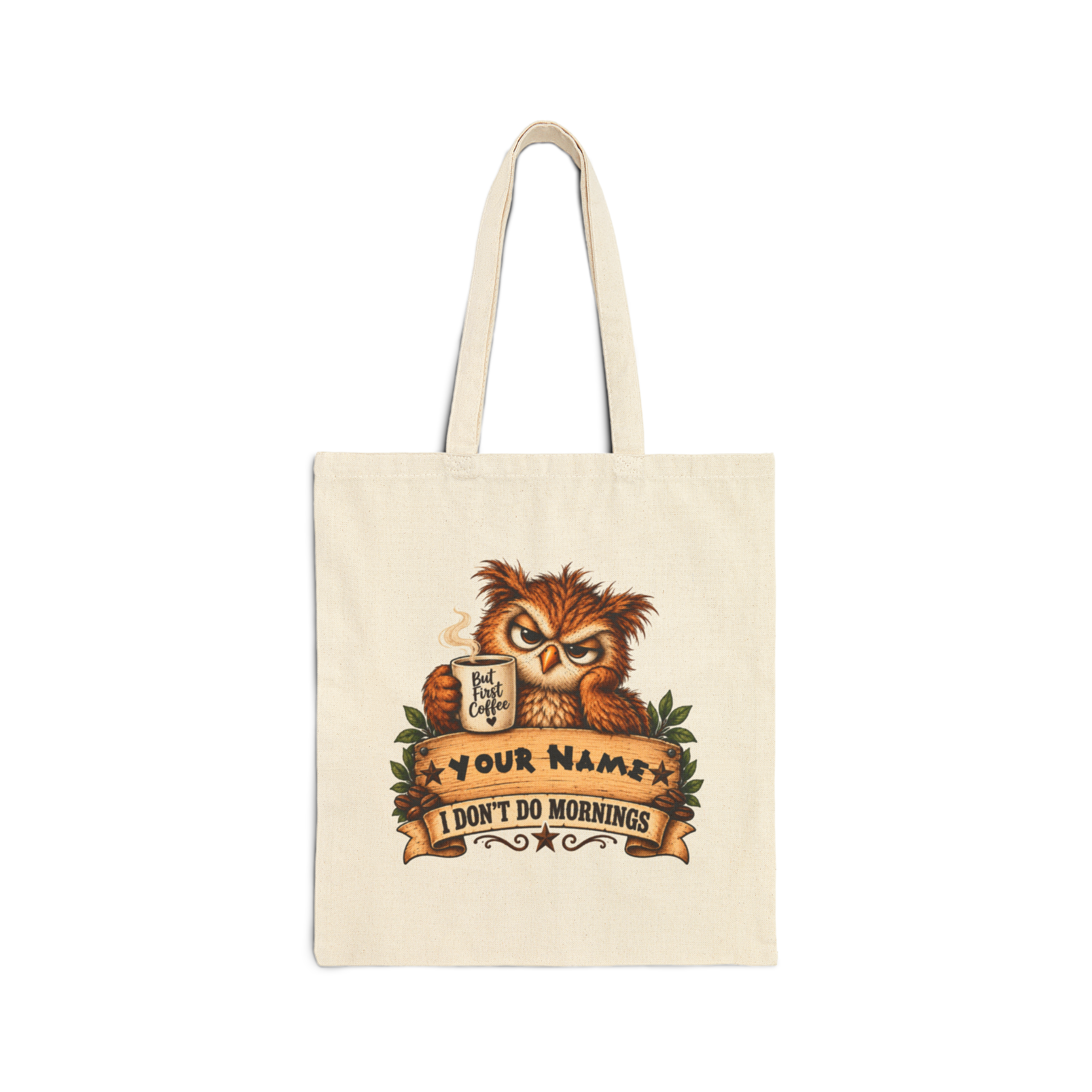 Don't Do Mornings design 1 bag mockup