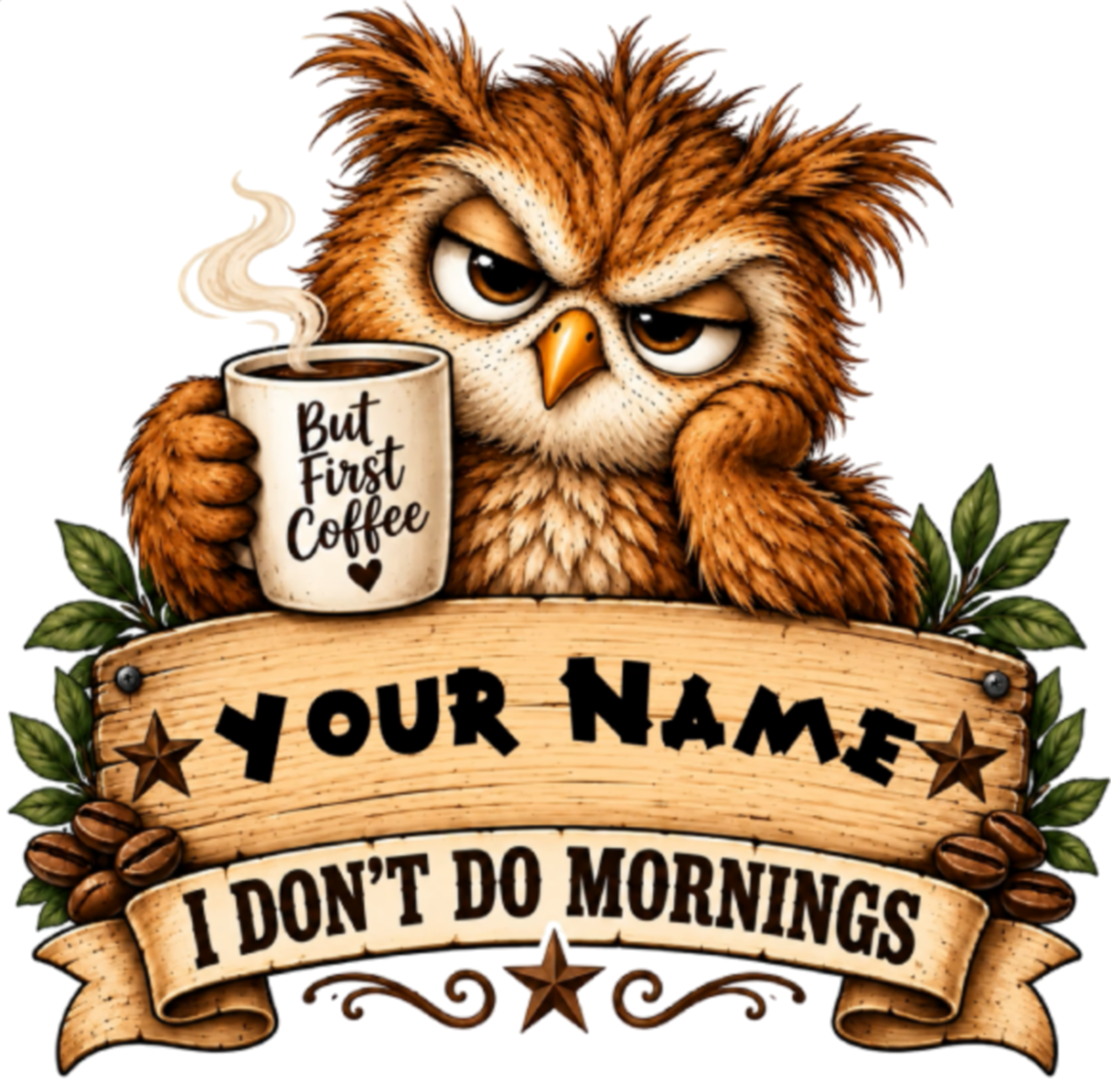 Don't Do Mornings personalized design 1