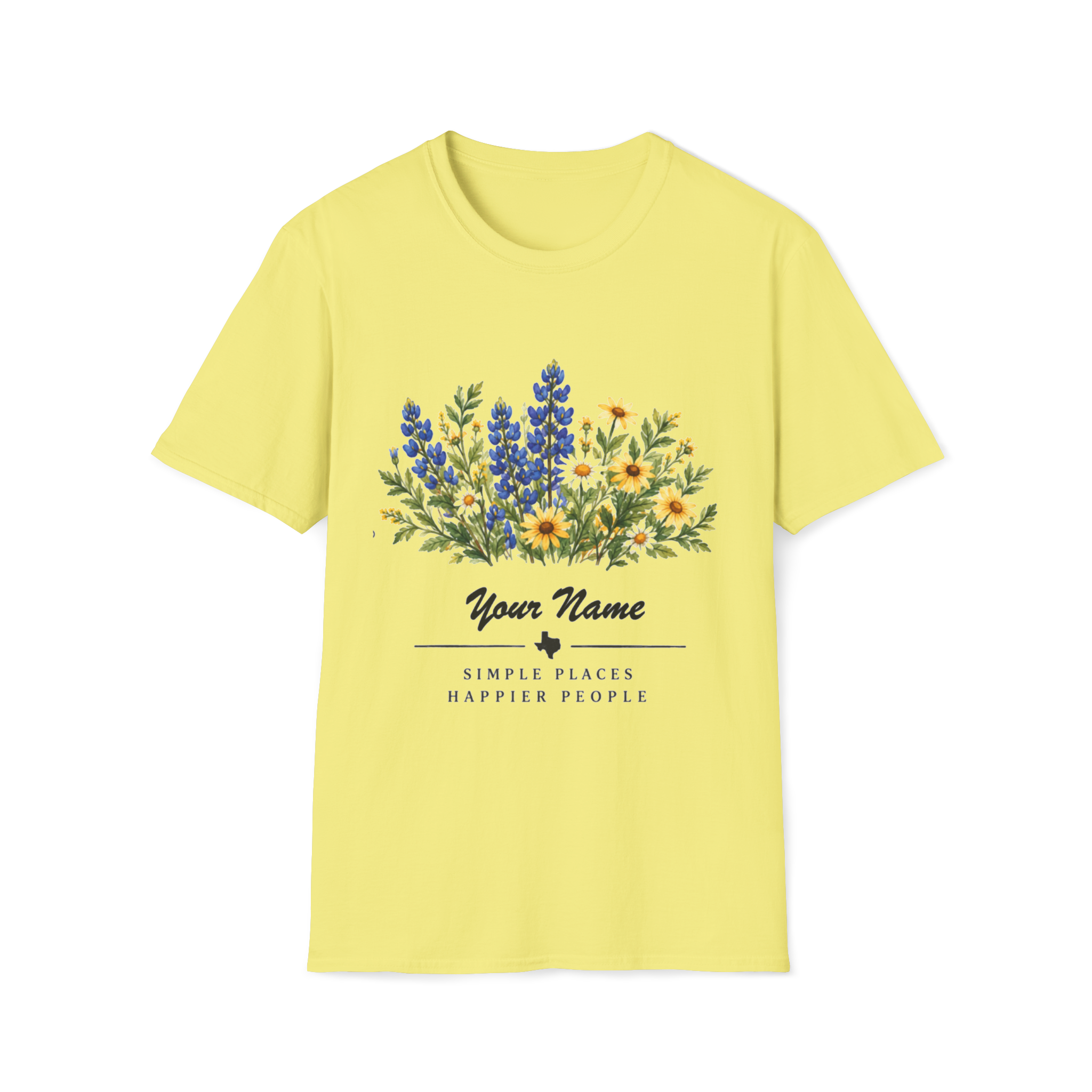 Texas Wildflowers shirt mockup