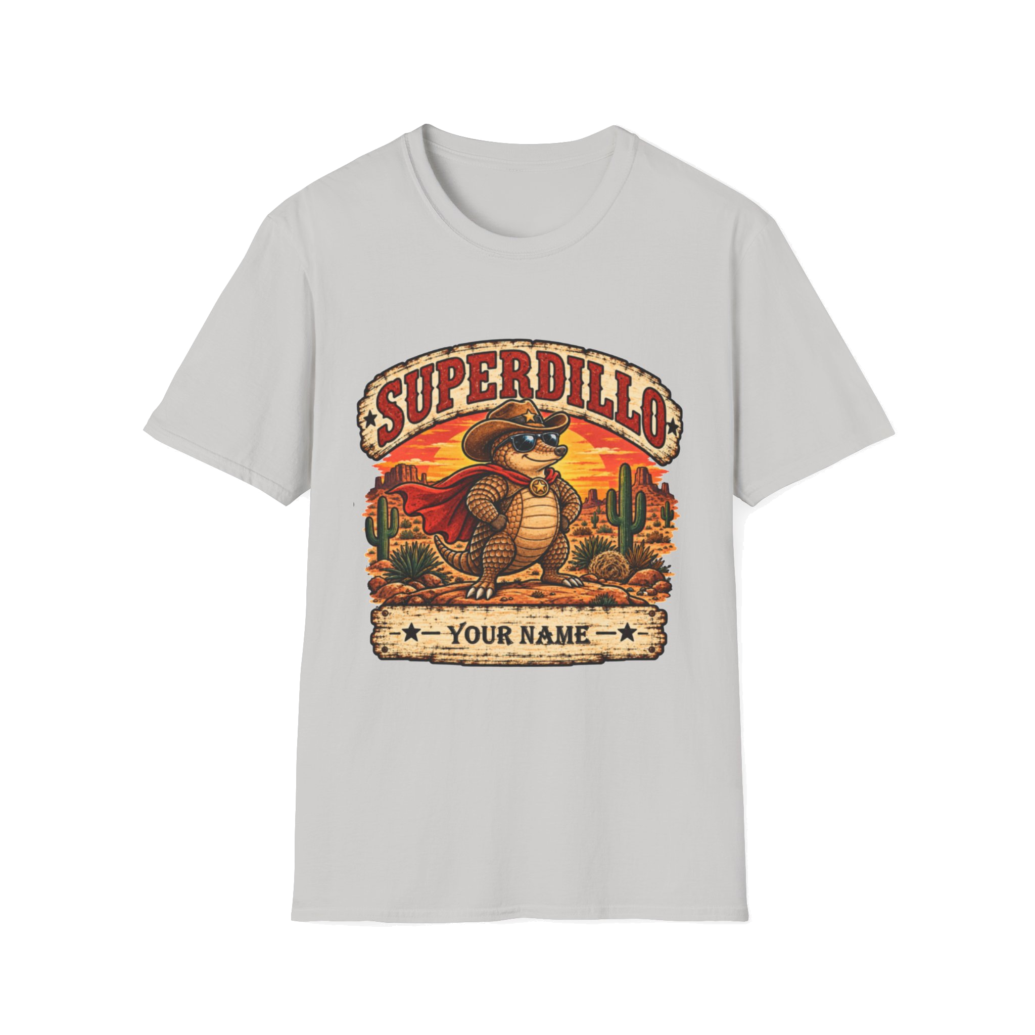 Superdillo design 2 shirt mockup
