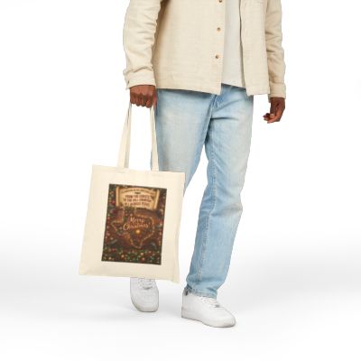Rustic Texas Christmas bag mockup — alternate view