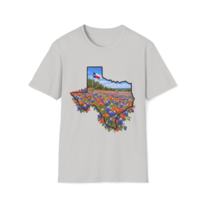 Beautiful Flowers and Texas Flag T-Shirt mockup